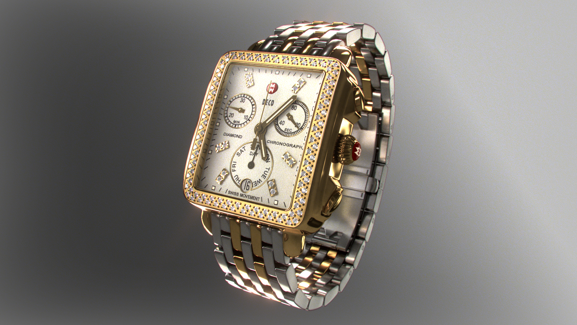 Final rendered image of the Michele watch project