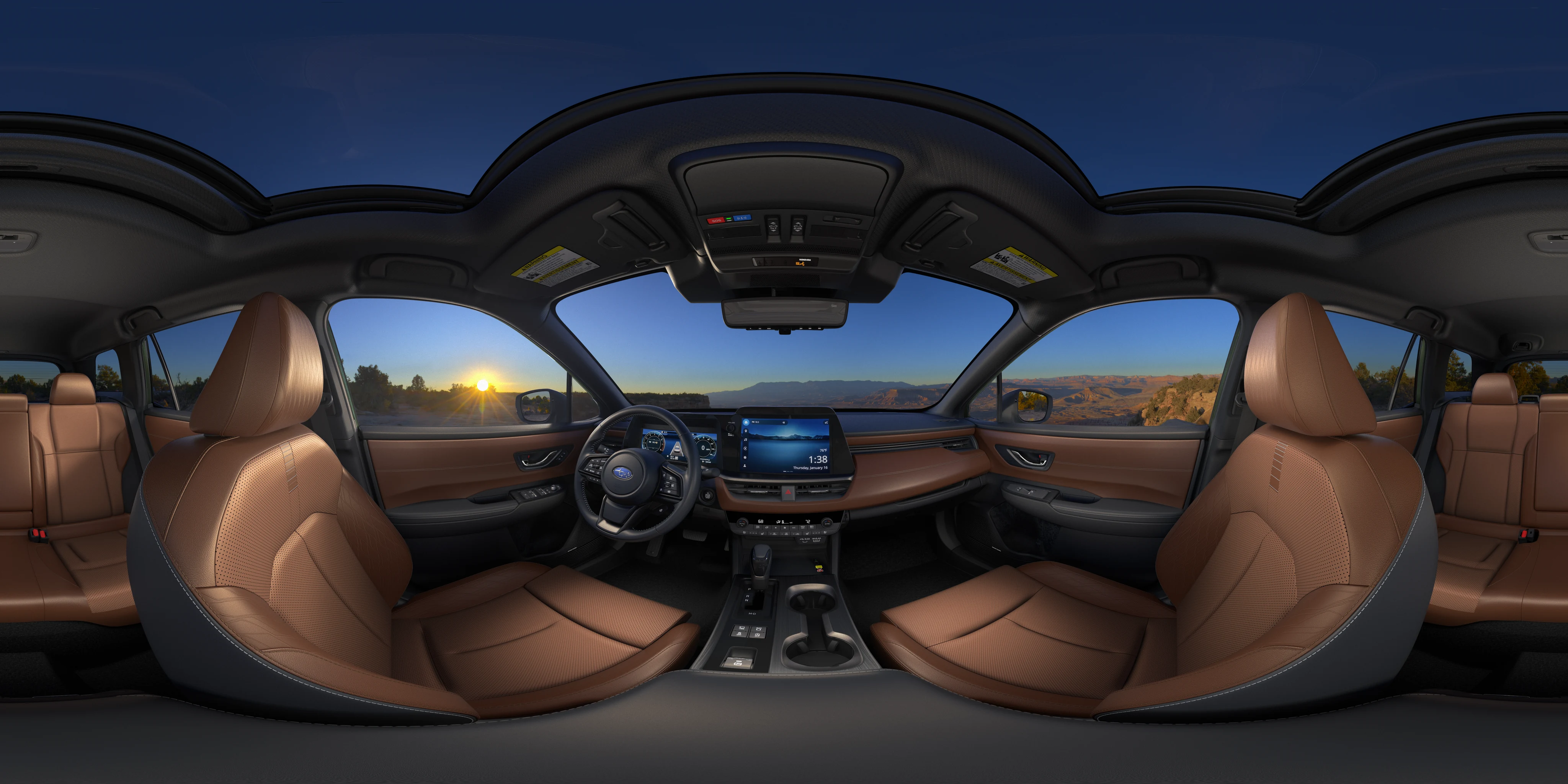 Subaru Outback finished interior panorama